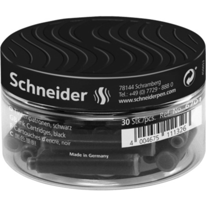 Patron cerneala mic Schneider negru, 30 buc/borcan 