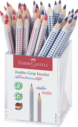 Creioane colorate bicolore rosu-albastru 36 buc/cutie plastic Faber Castell