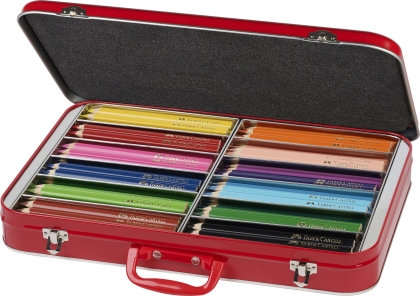 Creioane colorate Jumbo 144 culori/cutie metal Faber Castell