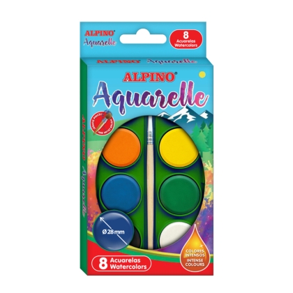 Acuarele Alpino 8 culori/cutie + pensula