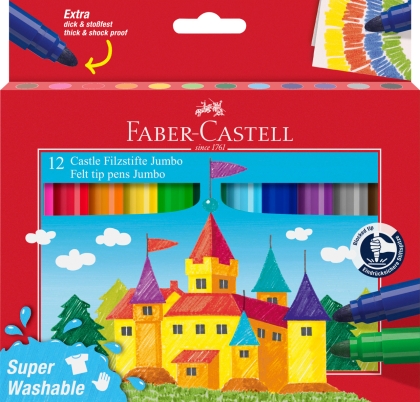 Carioca Jumbo Superwashable 12 culori/set Faber Castell 