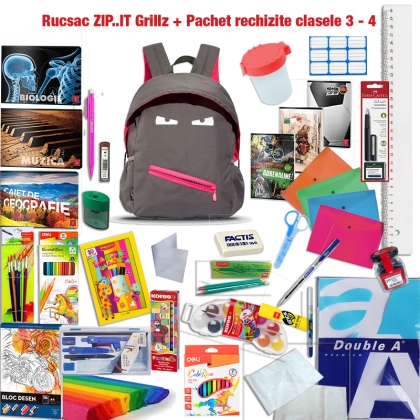 Rucsac ZIP..IT Grillz + Pachet rechizite clasele 3 - 4