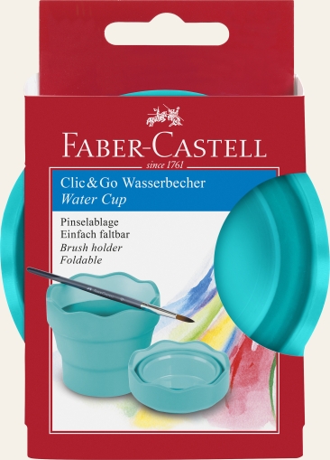 Cutie apa click-go Faber Castell turcoaz