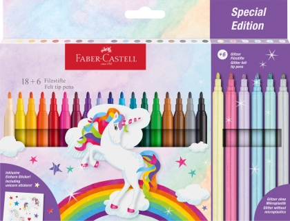 Carioca 18+6 culori/set Unicorni Faber Castell