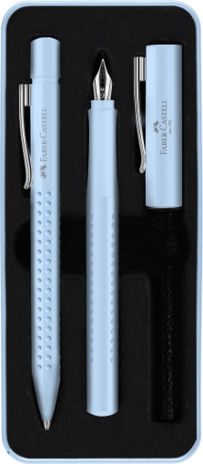 Set cadou stilou M + pix GRIP 2010 Faber Castell bleu sky