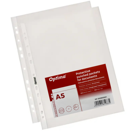 File protectie document A5 50 microni tip "U" Optima 50 buc/set