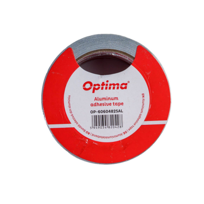 Banda adeziva din aluminiu, 48 mm x 25 m, 60 microni, Optima - argintie