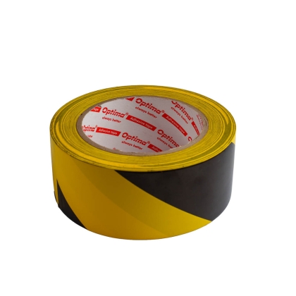 Banda adeziva pentru avertizare, 48mm x 33 m, 150 microni, Optima Safety Warning - negru/galben