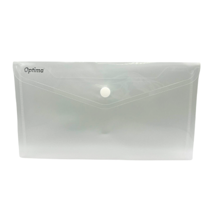 Mapa protectie documente DL landscape, inchidere cu capsa, 10/set, Optima - transparent