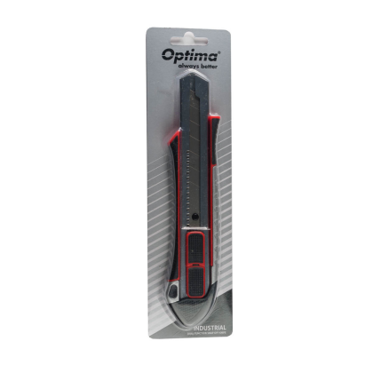 Cutter Optima Industrial, lama 25mm SK2 - tratata, 2 functiuni, sina metalica, zinc cu ABS