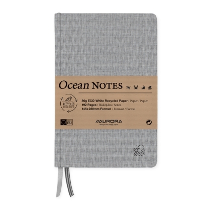 Caiet A5, 192 file, 80 g/mp, coperta panza gri, Aurora Ocean - dictando