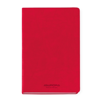 Caiet A5, 192 file, 80 g/mp, coperta soft-touch rosu, Aurora Capri - dictando