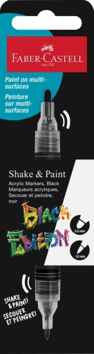 Marker acrilic SHAKE&PAINT negru Faber Castell