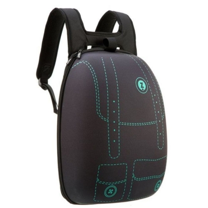 Rucsac ZIP..IT Shell negru cu buzunare verzi