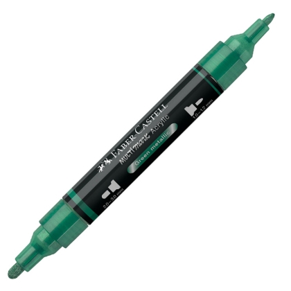 Marker acrilic multimark 295 VERDE METALIZAT Faber Castell