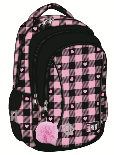 Ghiozdan clasa 0 BP-26 PINK CHECKERED St.Right Majewski