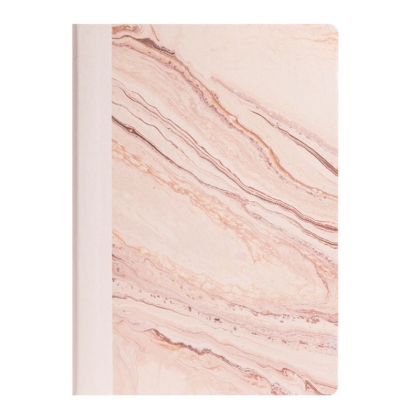 Caiet A5, 96 file dictando, coperta piele naturala NUSIGN Deli - roz