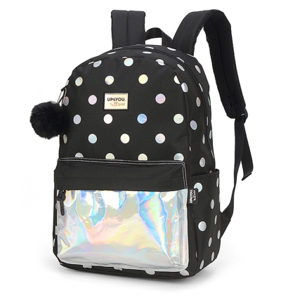 Rucsac gimnaziu 2 fermoare HOLOGRAFIC NEGRU ARGINTIU Pigna