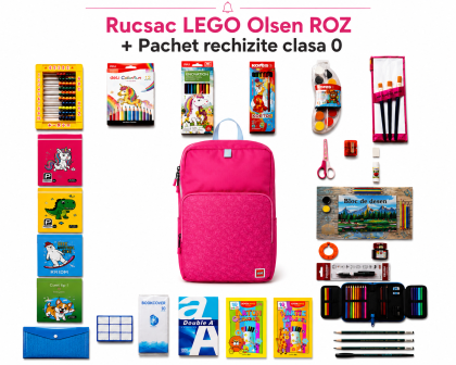Rucsac Lego Olsen violet + Pachet rechizile clasa 0