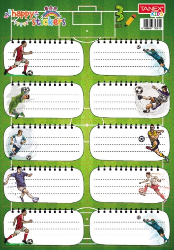Etichete scolare 30 buc/set FOTBAL TLS-804 Tanex