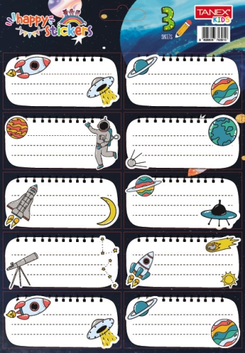 Etichete scolare 30 buc/set COSMOS TLS-805 Tanex