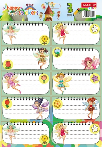 Etichete scolare 30 buc/set FAIRIES TLS-819 Tanex