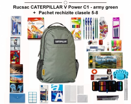 Rucsac CATERPILLAR + Pachet rechizite clasele 5 - 8