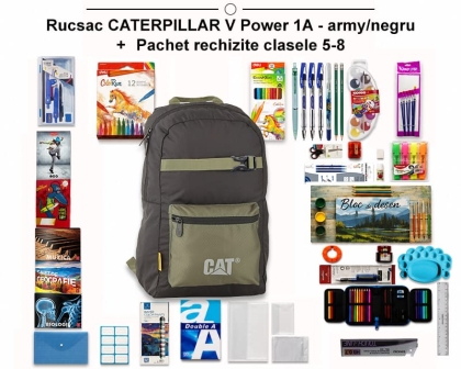 Rucsac CATERPILLAR + Pachet rechizite clasele 5 - 8