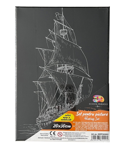 Panza predesenata neagra pe sasiu 20 x 30 cm CORABIE Art SF Pigna