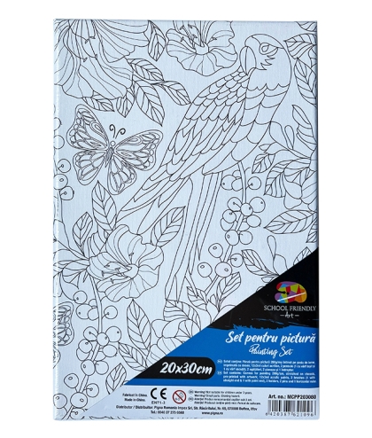 Panza predesenata pe sasiu 20 x 30 cm PAPAGAL Art SF Pigna