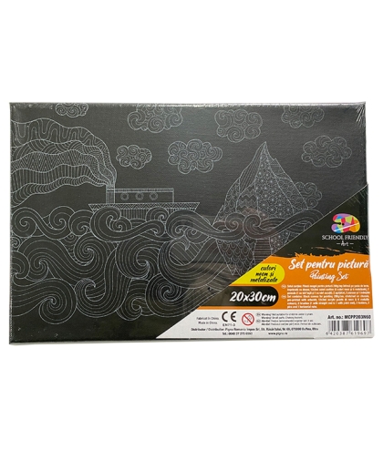 Panza predesenata neagra pe sasiu 20 x 30 cm MARE Art SF Pigna