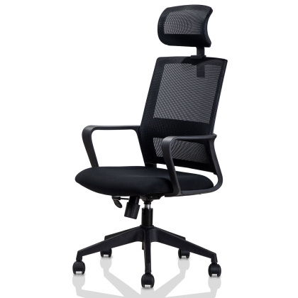 Scaun birou executive cu tetiera si spatar mesh Deli 4503 