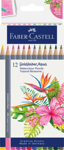 Creioane colorate Aquarelle 12 culori/set GoldFaber Tropica Collection Faber Castell