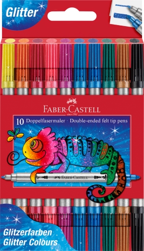 Carioca glitter 2 capete 10 culori/set Faber Castell 