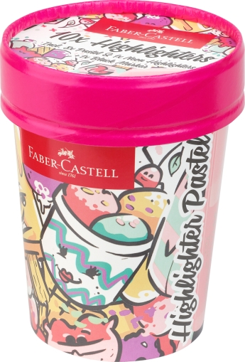 Textmarker pastel 10 buc/set EDITIE SPECIALA CUTIE INGHETATA Faber Castell