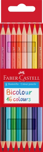 Creioane colorate bicolore 8x2 buc/set Faber Castell