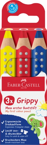Creioane colorate XXL 3 culori de baza/set GRIPPY Faber Castell