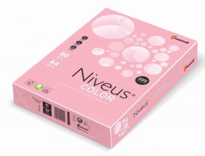 Hartie colorata A4 80 g. 500 coli/top NIVEUS, culoare roz pal