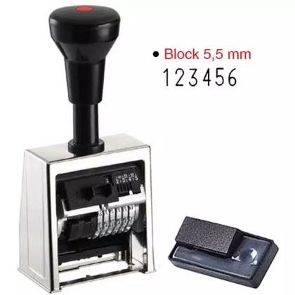 Numarator B6, 6 cifre (metalic)