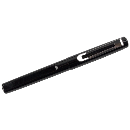 Roller metalic negru cu accesorii cromate, in cutie imitatie piele