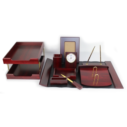 Set birou 10 piese (lemn culoare cires)
