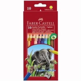 Creioane colorate Jumbo 10 culori/set Faber Castell