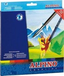 Creioane colorate acuarela 24 culori/cutie, Alpino Aqualine