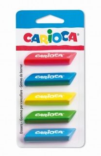 Radiera colorata 5 buc/blister Carioca