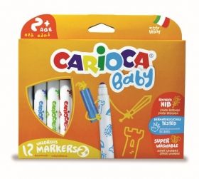 Carioca super lavabila 12 culori/cutie, Carioca Baby +2