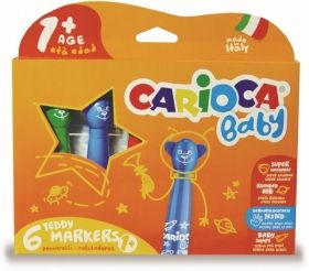 Carioca super lavabila 6 culori/cutie, Carioca Baby Teddy +1