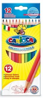 Creioane colorate hexagonale 12 culori/cutie, Carioca