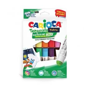 Creioane tempera 10 culori/cutie, CARIOCA Temperello Fabric