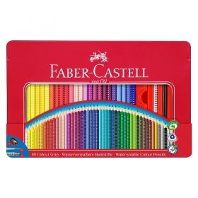 Creioane colorate Grip 2001, 48 culori/cutie Metal Faber Castell 