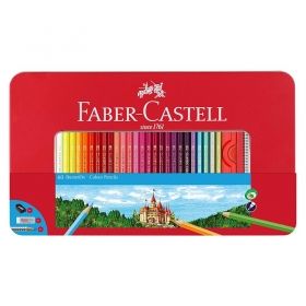 Creioane colorate 60 culori/cutie + accesorii, Faber Castell